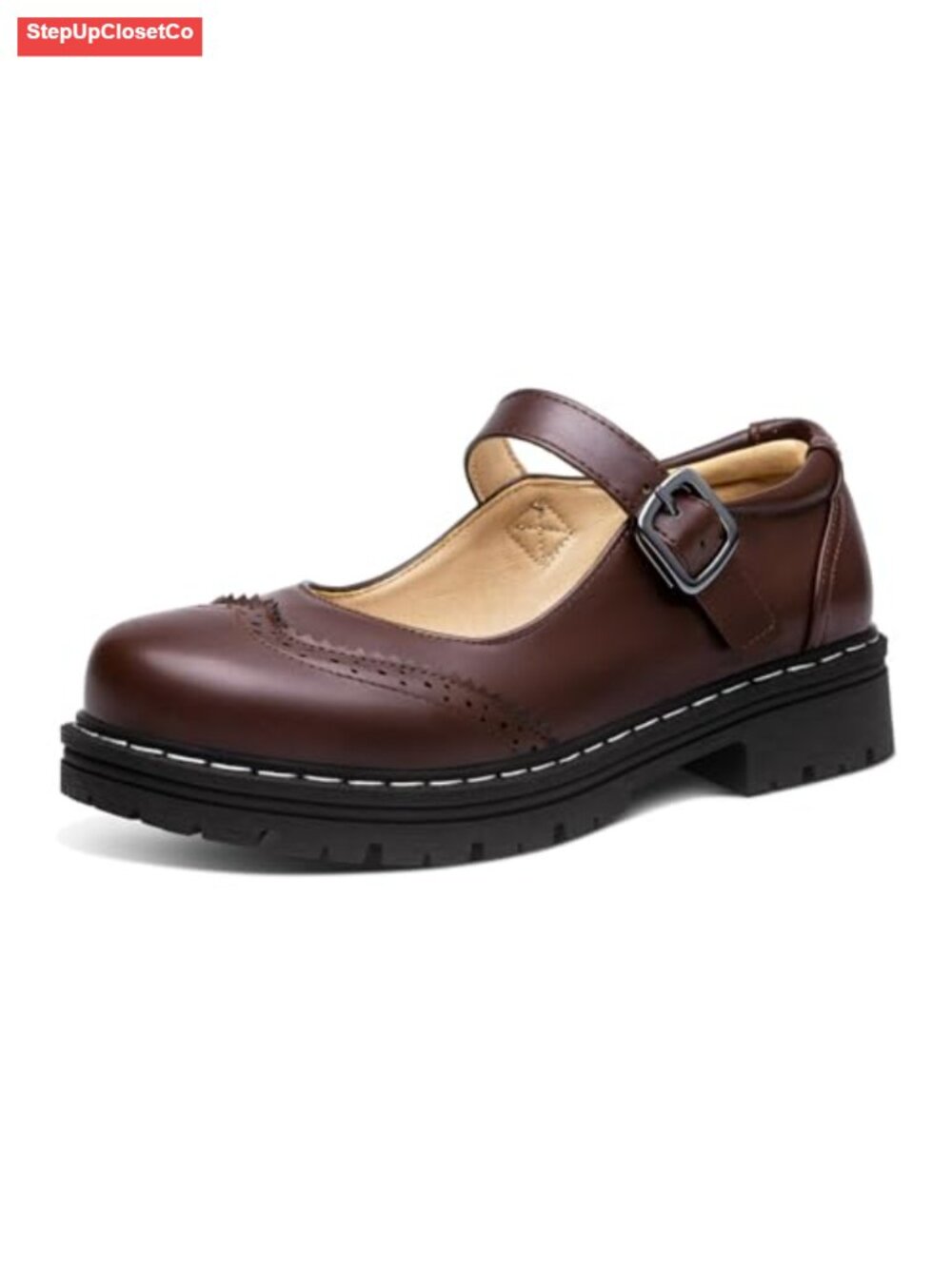 Gothic Mary Jane Oxford Shoes - Thick Platform Heel, Round Toe Buckle Ankle